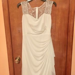 PATRA Ivory rhinestone  sleeveless short dress SZ4